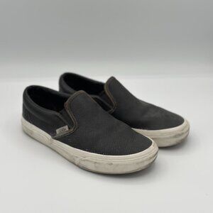 Vans Classic Slip-On – Black Perforated Leather – Women’s Size 5.5